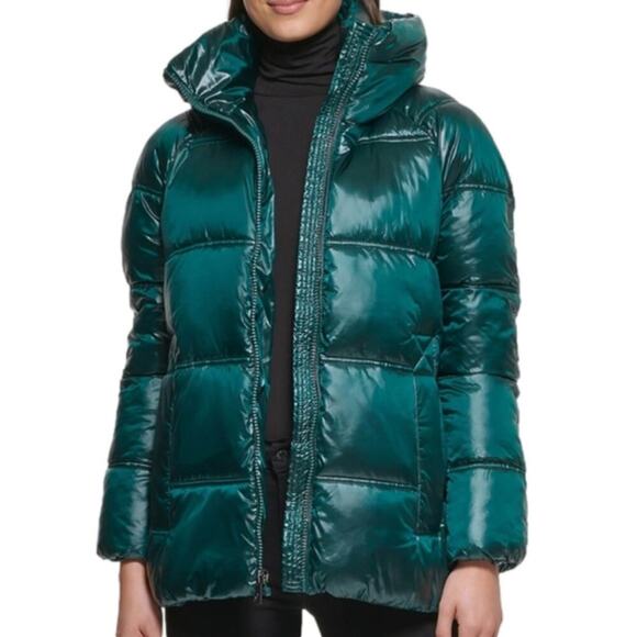 KENNETH COLE New York Box Quilted Puffer Coat with Removable Hood size XL NEW - Picture 2 of 11